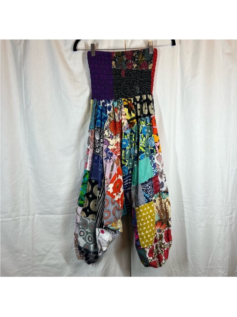 Tribe Azure 100% cotton patchwork smocked bodice pantaloons / romper